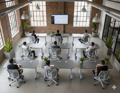 CampFire 60 x 30 Mobile Contoured Rectangular Desk CCR6030