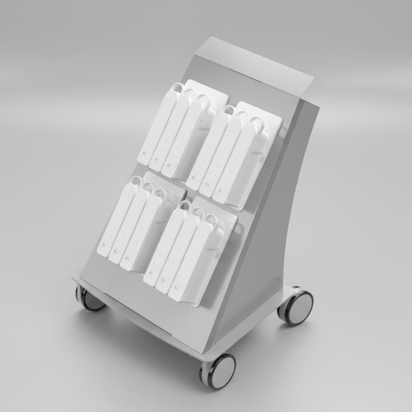 12-Place mobile battery charging cart