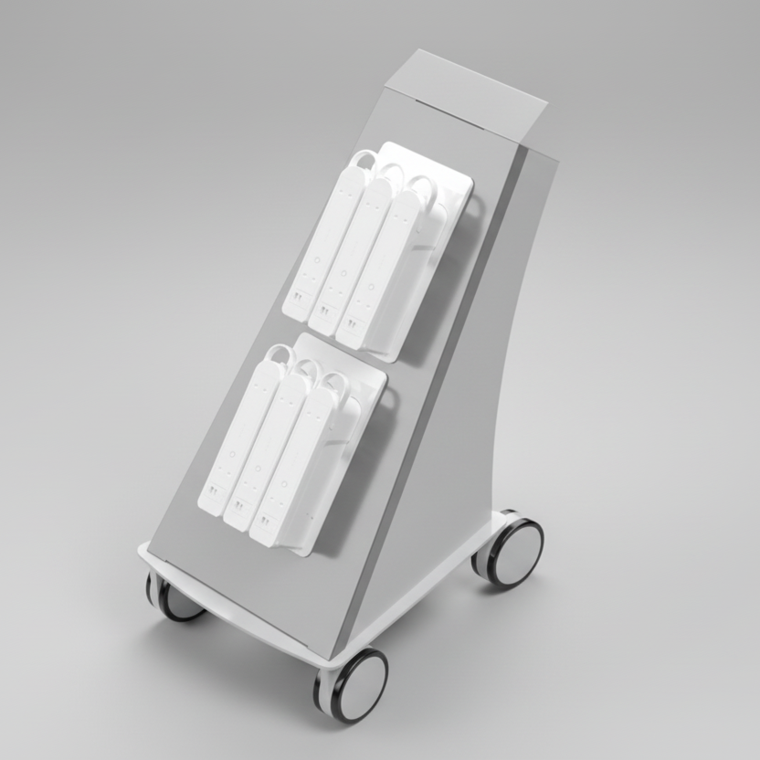 6-Place mobile battery charging cart