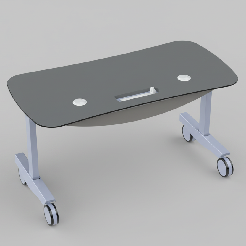 CampFire 60 x 30 Mobile Contoured Rectangular Desk CCR6030