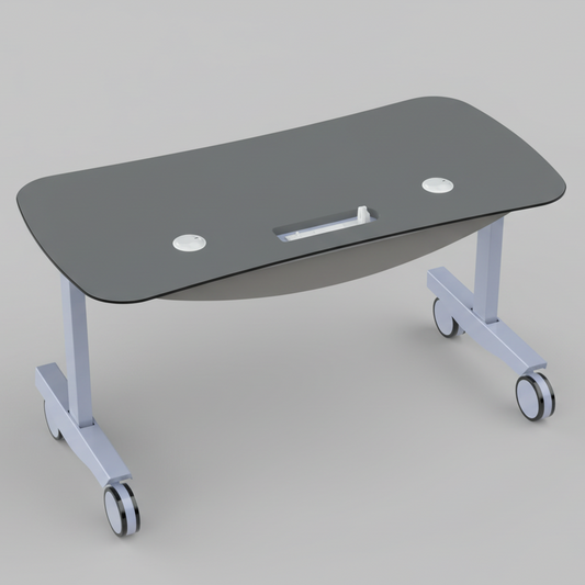 CampFire 60 x 30 Mobile Contoured Rectangular Desk CCR6030